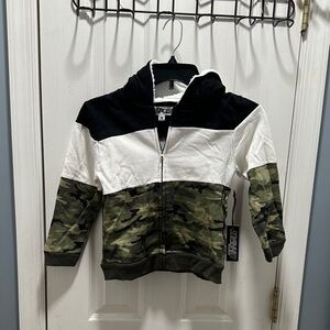 Lrg Kids Black White Olive Camo Zip Hoodie